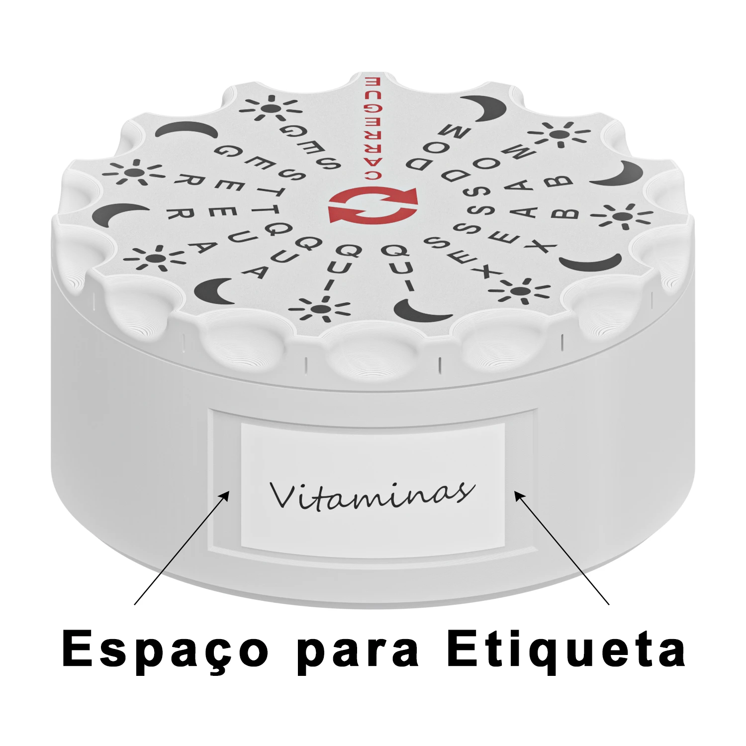 Porta comprimido organizador de medicamentos automático vista traseira